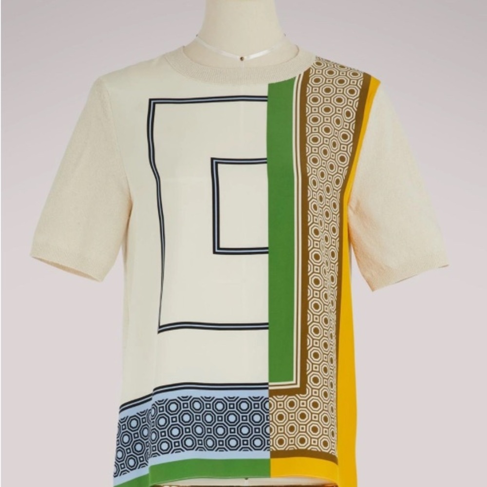Tori Burch Colorful Geometric Pattern Top